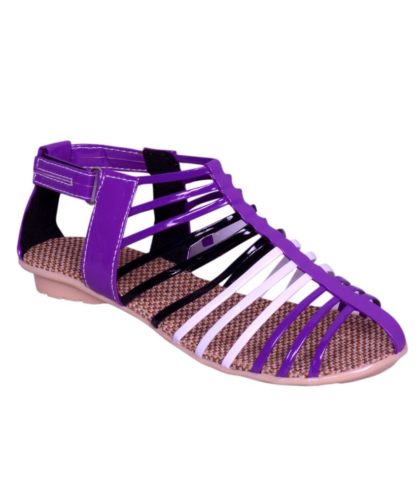 Frankfurt Purple Thong Daily Wear Comfortable Sequence Sandal Price in India- Buy Frankfurt 