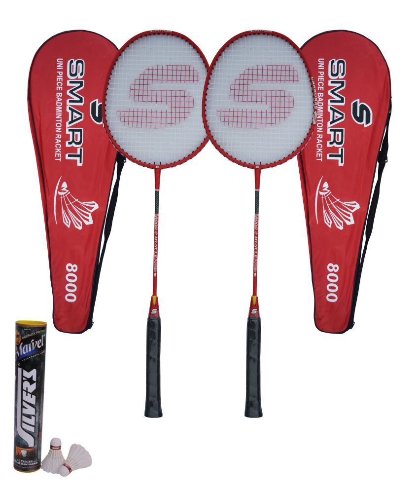 Triumph Smart 8000 Badminton Badminton Kit (2 Racquets With 2 Cover Red