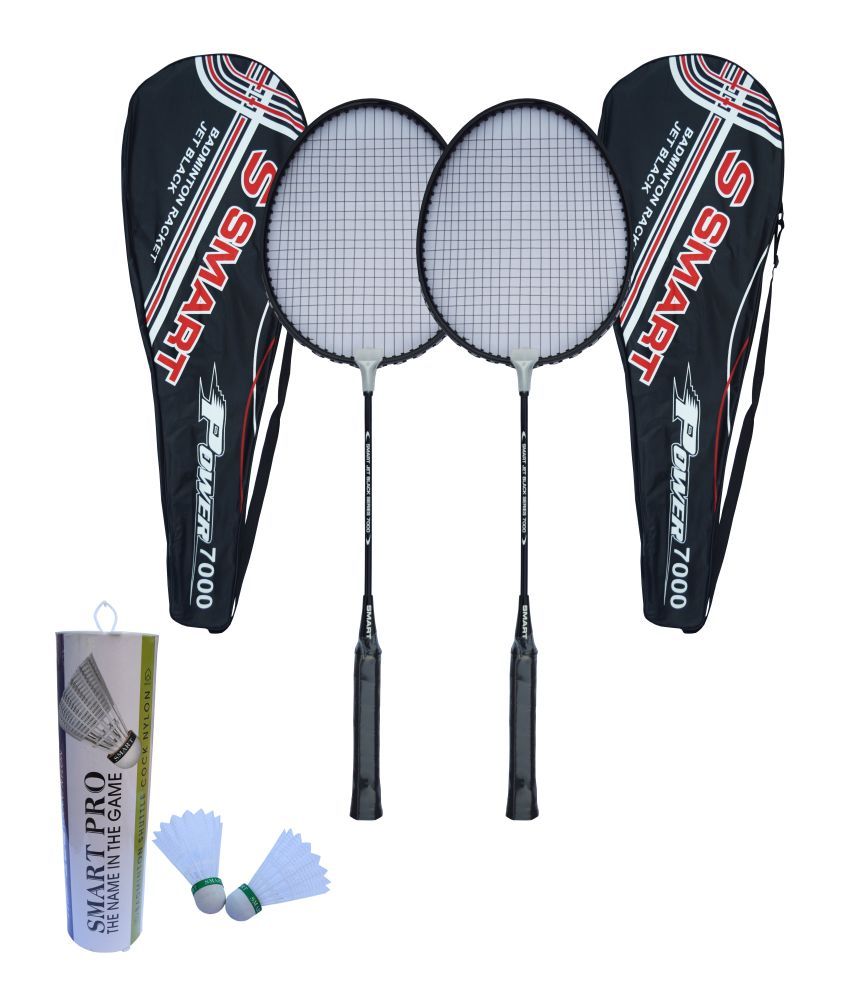 Triumph Smart Power 7000 Badminton Kit (2 Racquets With 2 Cover Black