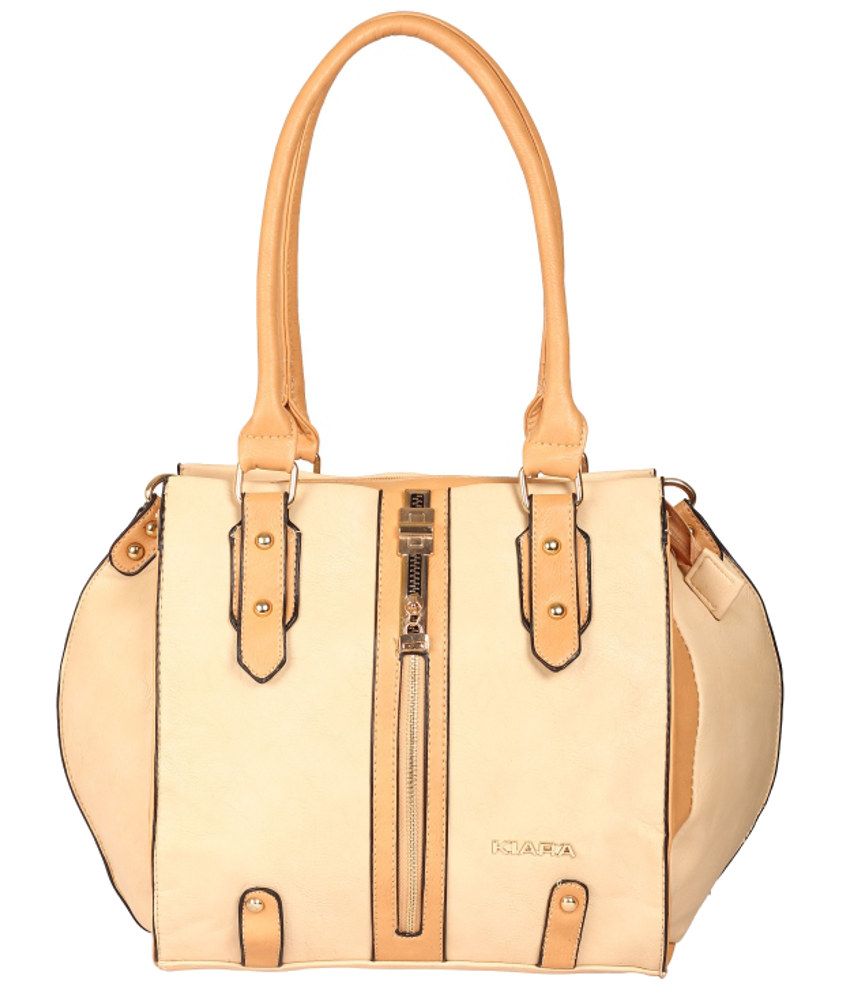 small beige shoulder bag