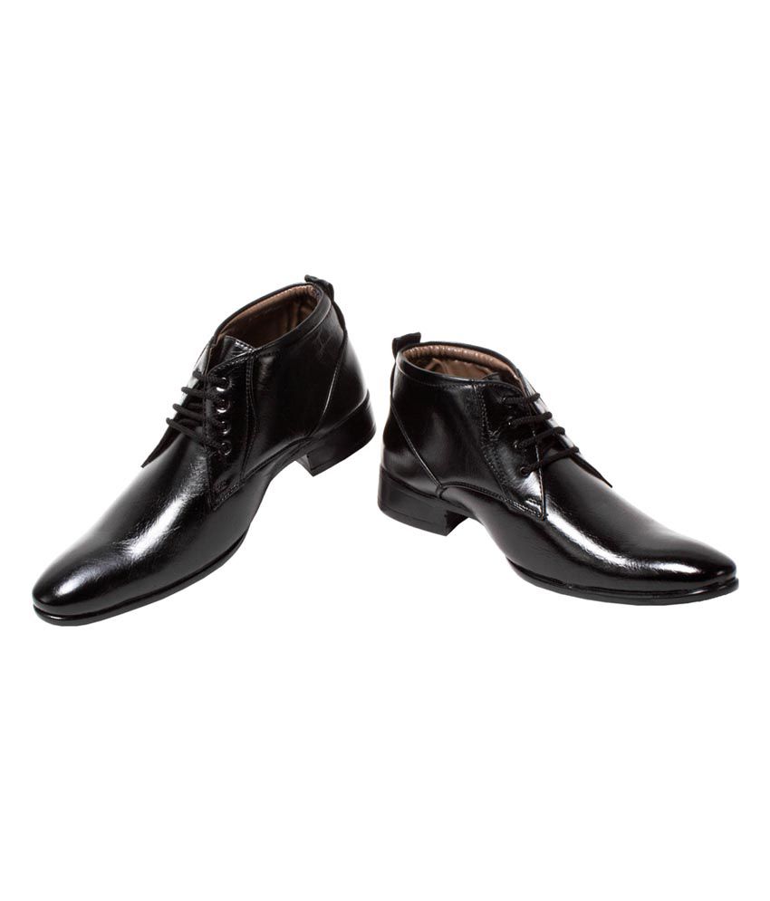 high ankle black formal shoes