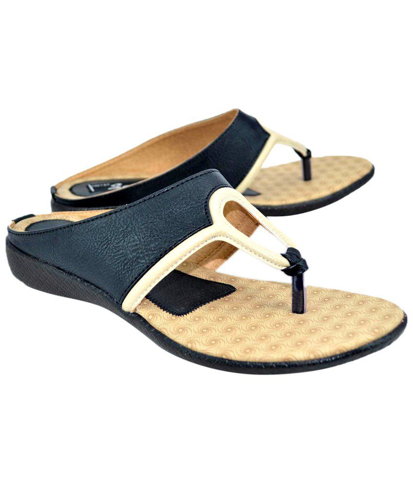 Sant Footwear Nice Beige & Black Flat Slip-Ons Price in India- Buy Sant ...