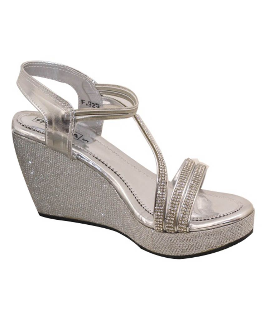 Luca fashion Silver Wedges Sandals 
