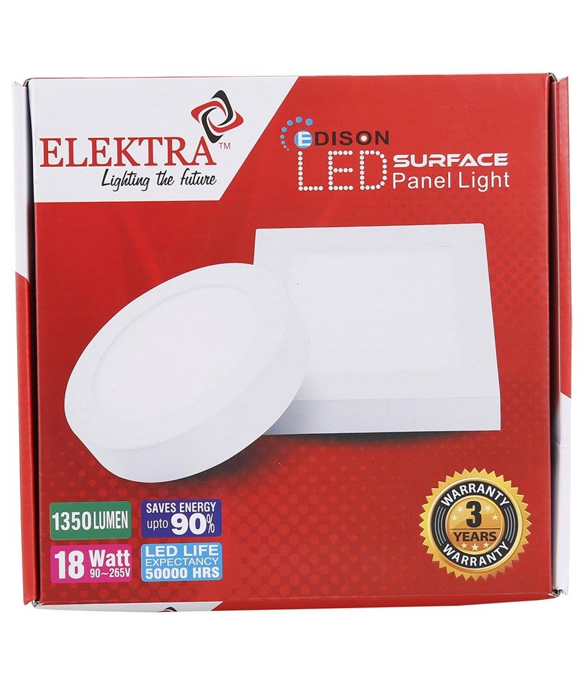 Elektra 18w Led Surface Panel Light Square White Elektra 18w Led Surface Panel Light Square White