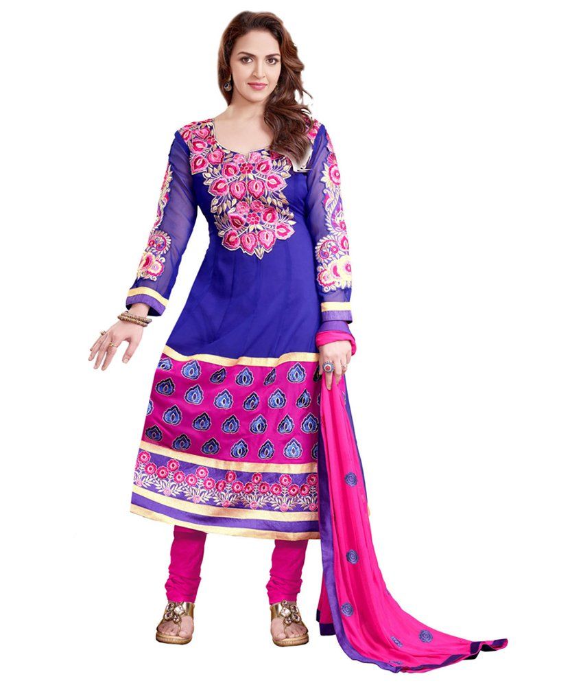 Divine Purple Pure Georgette Stitched Suit Buy Divine Purple Pure Georgette Stitched Suit