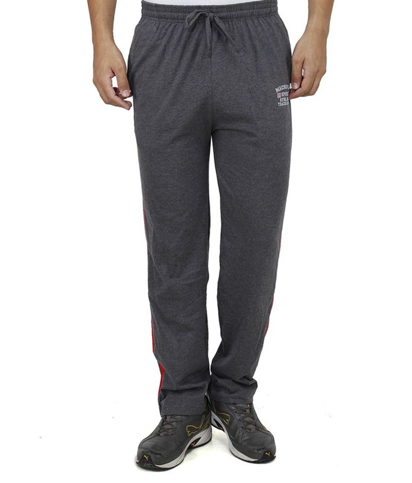 Macroman Black Cotton Trackpants - Buy 
