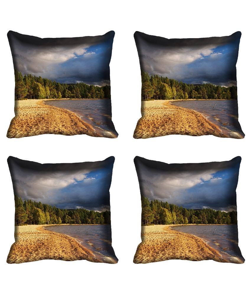 Mesleep Multicolour Satin Cushion Cover Pack Of 4 Buy Online at Best