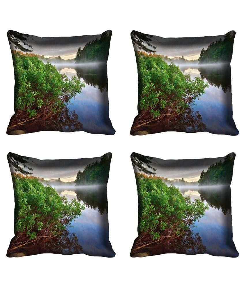 Mesleep Multicolour Satin Cushion Cover Pack Of 4 Buy Online at Best