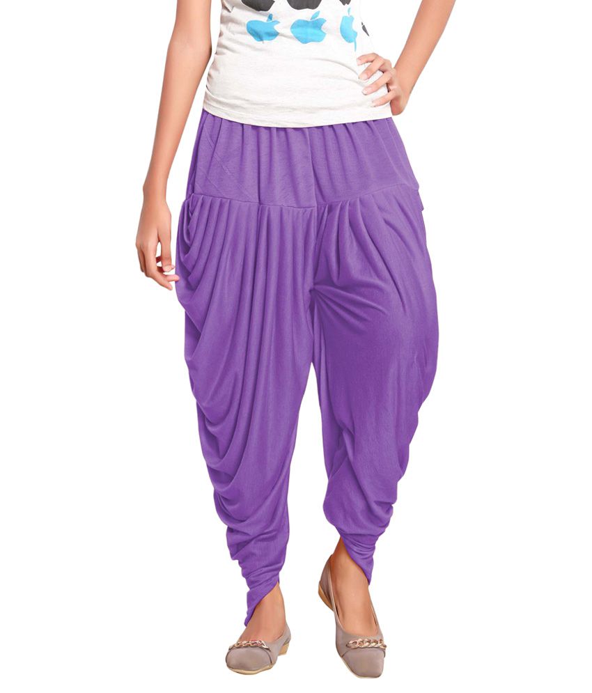Trendbend Purple Polyester Harem Pants - Buy Trendbend Purple Polyester ...