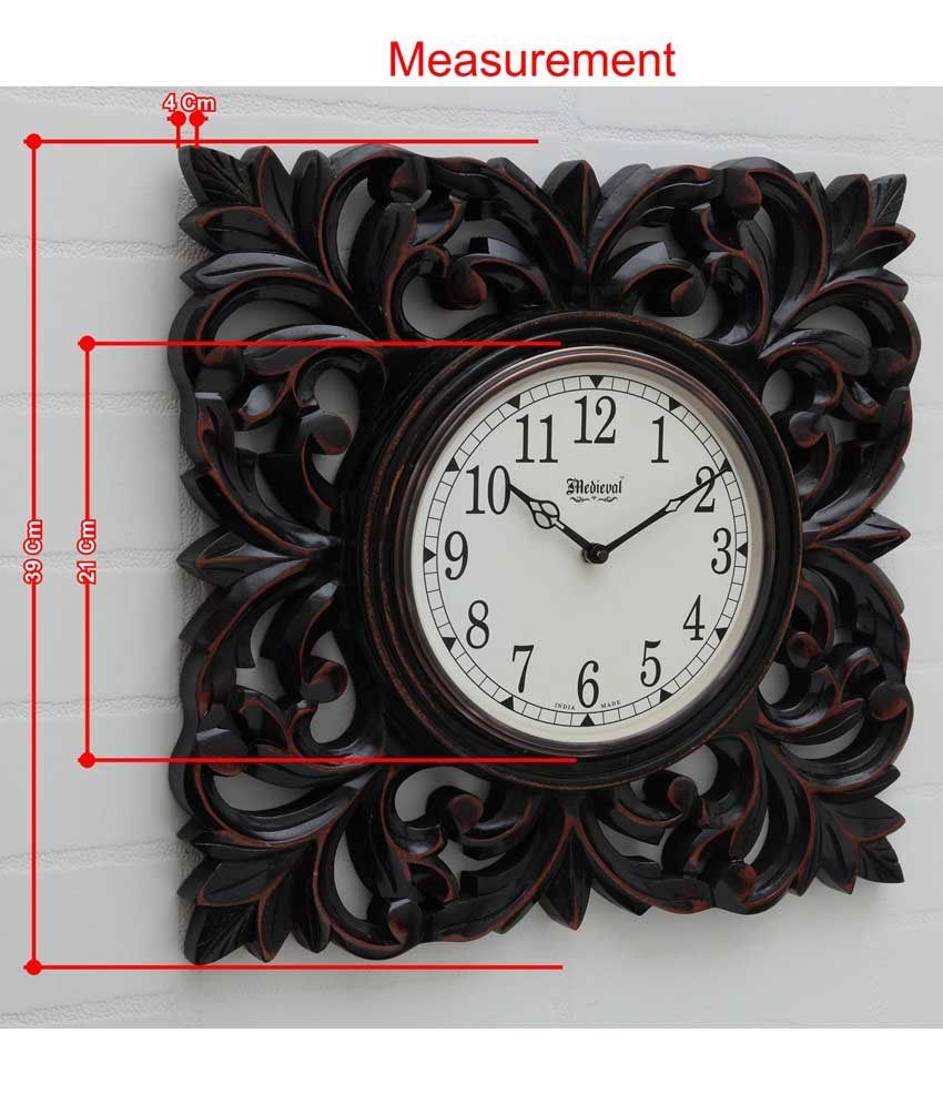 Medieval India Brown Wooden Carved Wall Clock Buy Medieval India Brown