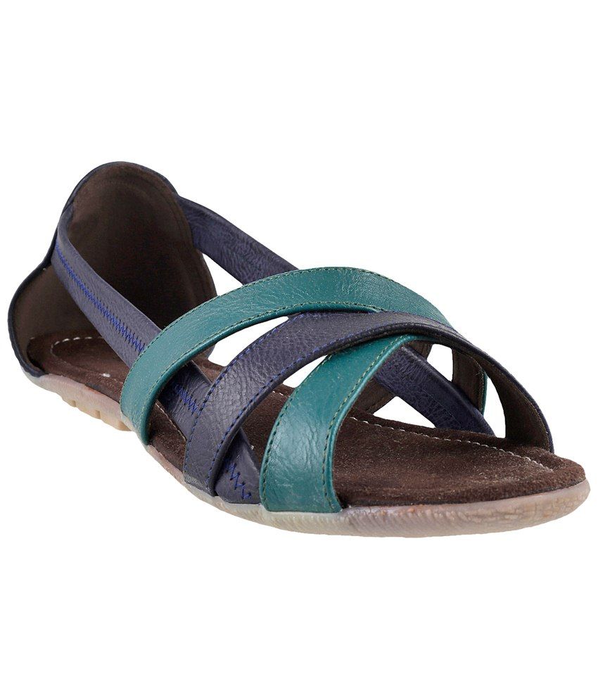 blue flat sandals for women