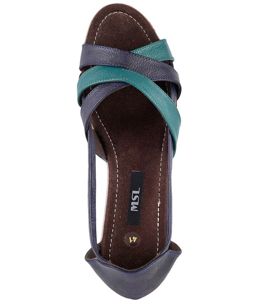 blue flat sandals for women
