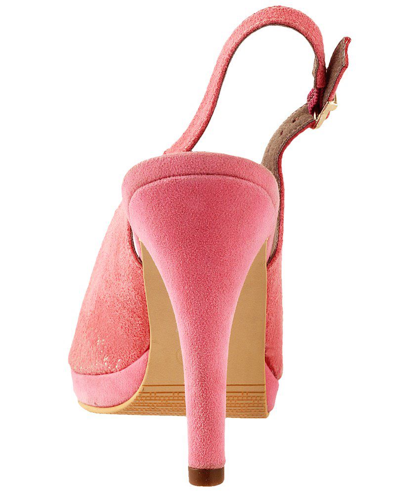 Mochi Pink Casual Heeled Sandals for Women Price in India- Buy Mochi ...