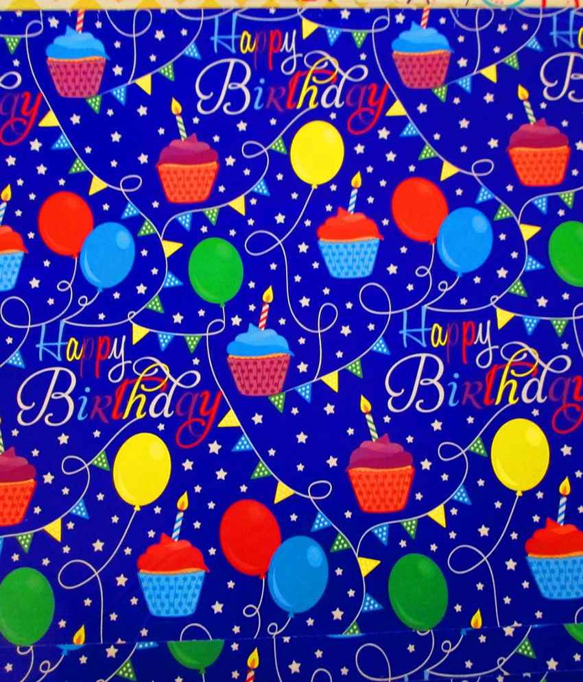 Sai Gifts Blue Happy Birthday Wrapping Paper Buy Online