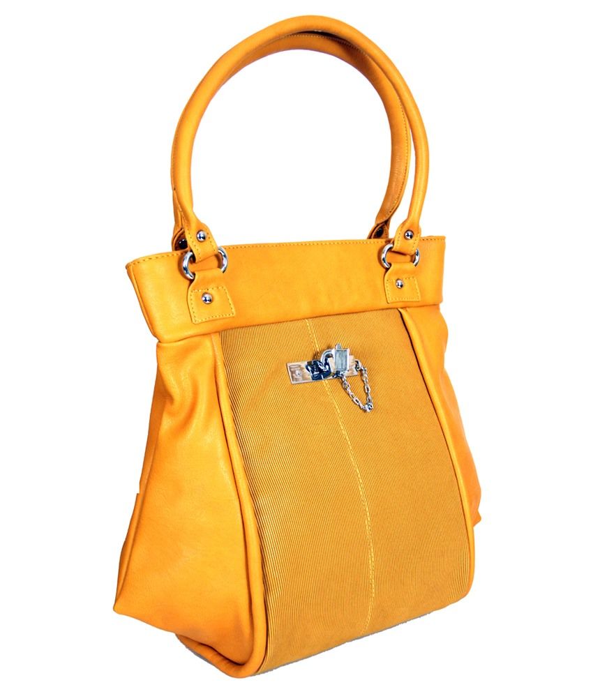 yellow leather shoulder bag