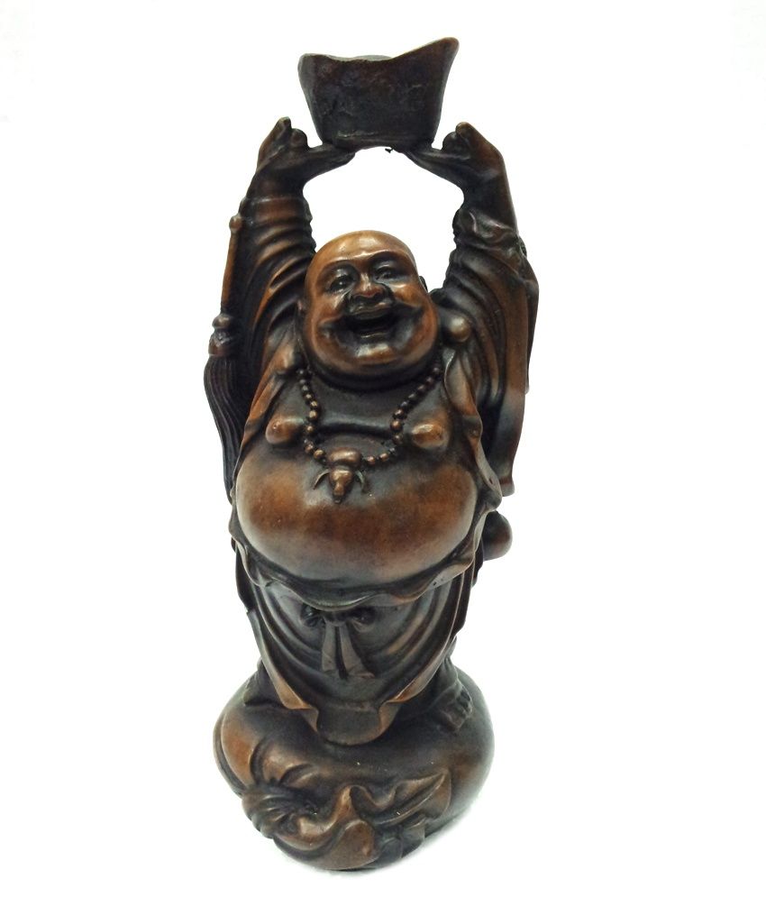 Flora Exports Brown Resin Laughing Buddha Showpiece: Buy Flora Exports 