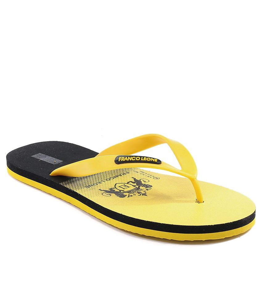 Franco Leone Black Men Flip Flops Price 