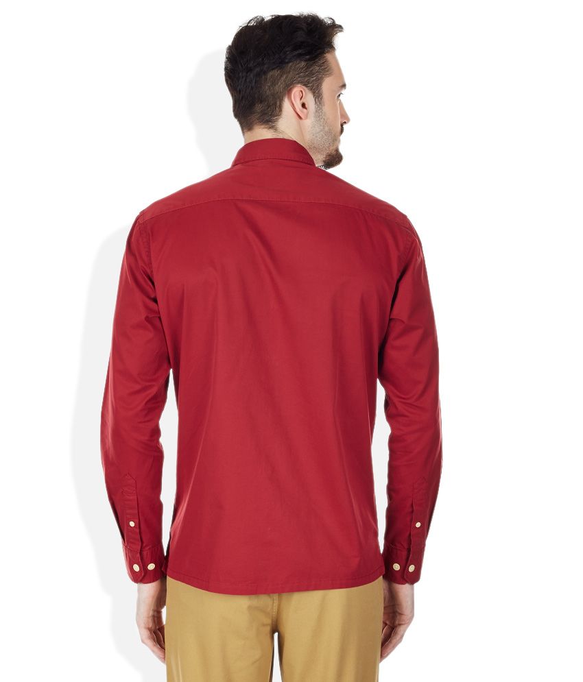 Burnt Umber Red Solids Shirt - Buy Burnt Umber Red Solids Shirt Online at Best Prices in India 