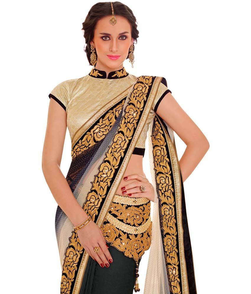 Styleyug Indian Designer Womens Divinecouture Collection Black Jacquard Saree Sari Buy