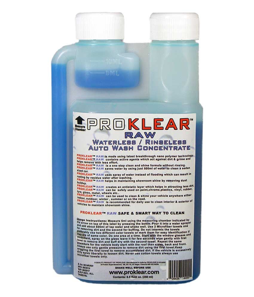 Proklear Blue Raw Rinseless Waterless Auto Wash Concentrate 50 Washes