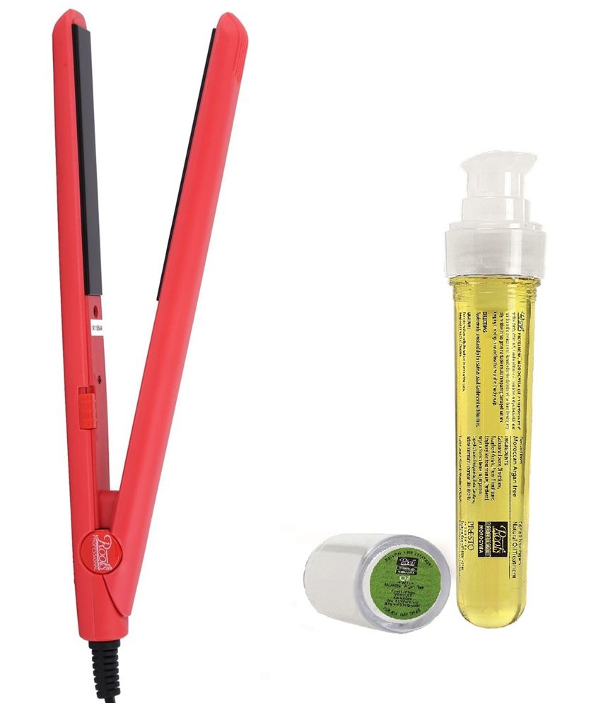 Roots Professional Combo of HSLM Hair Iron/Straightener and Morocvita Hair Oil By Roots