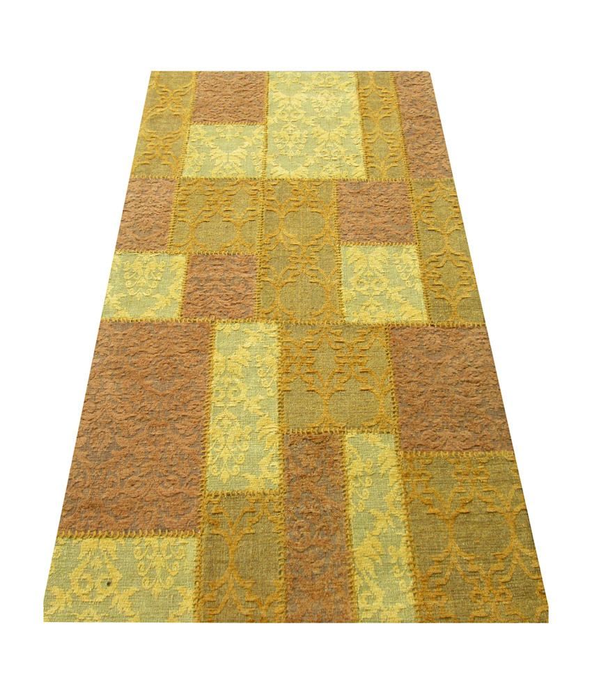 Shahkar Rugs Yellow Viscose Hand Woven Carpet 4x6 Ft. Buy Shahkar