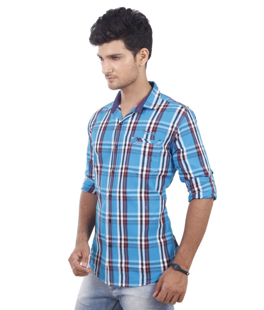 Private Image Blue Cotton Men Shirt - Buy Private Image Blue Cotton Men ...