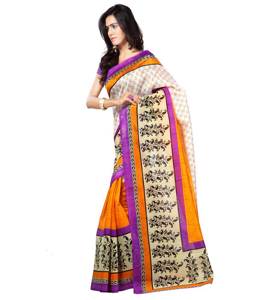Laxmi Sarees Multi Color Bhagalpuri Silk Saree Buy Laxmi Sarees Multi Color Bhagalpuri Silk