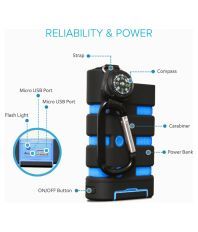 Zaap Defender 9100 mAh Waterproof Ultra Slim Power Bank with LED Flashlight for iPhone and Smart Phone - Blue and Black