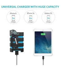 Zaap Defender 9100 mAh Waterproof Ultra Slim Power Bank with LED Flashlight for iPhone and Smart Phone - Blue and Black