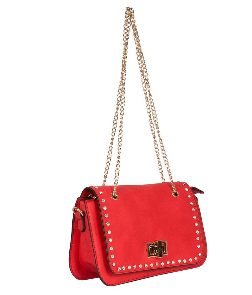 Fashion Koni Red Magnit Button Sling Bag - Buy Fashion Koni Red Magnit ...