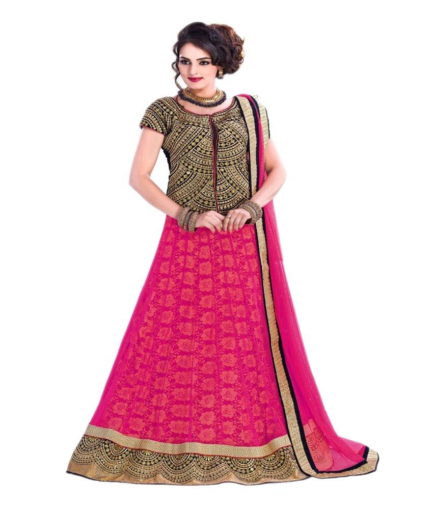 pink net lehenga