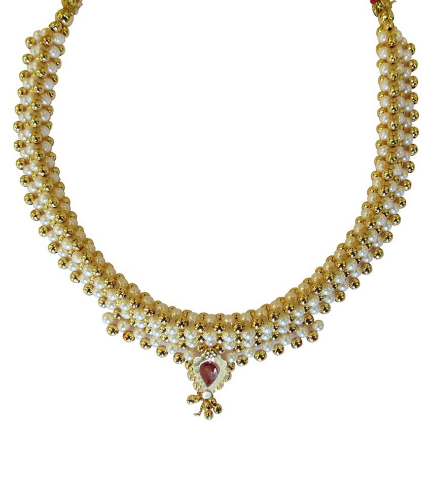 Soubhagya Jewellers Gold Plated Kolhapuri Thushi - Combo Of 4 - Buy ...