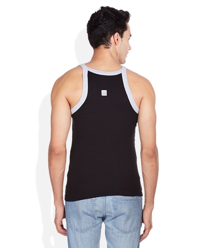 black cotton vest top