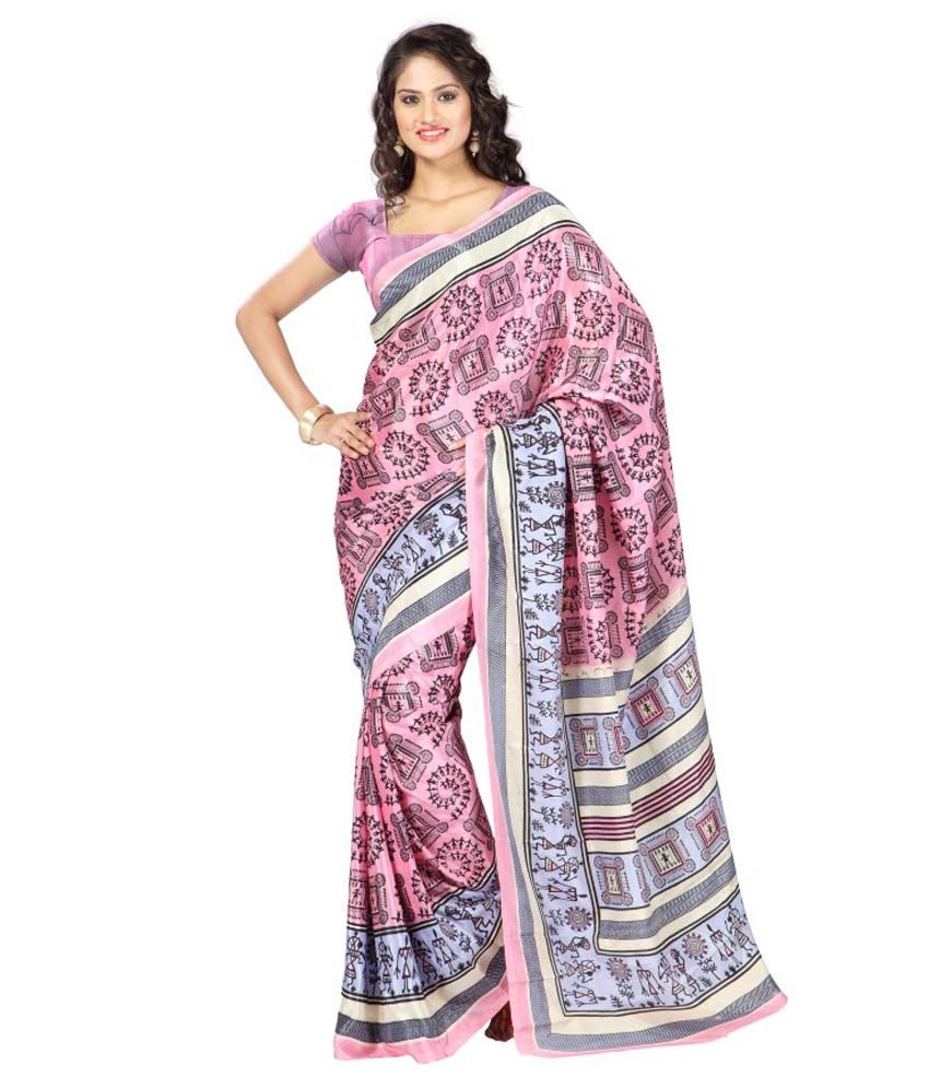 Kalash Sarees Pink Silk Saree Buy Kalash Sarees Pink Silk Saree Online At Low Price