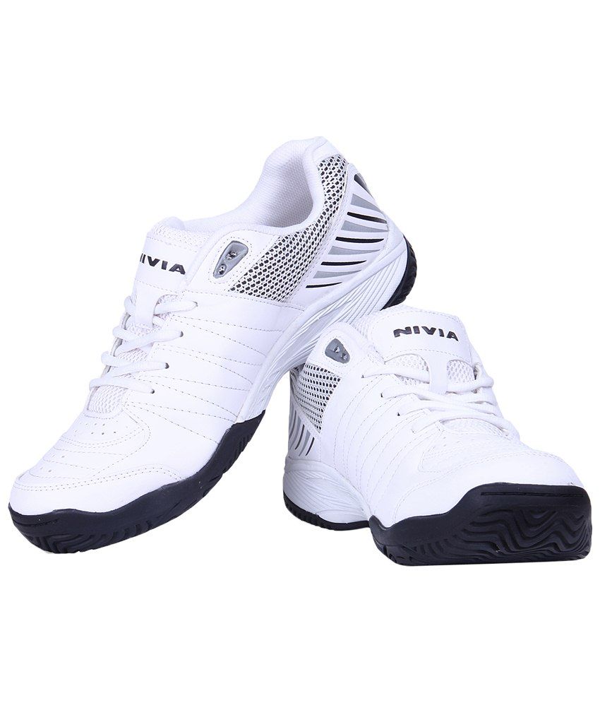 nivia white running shoes
