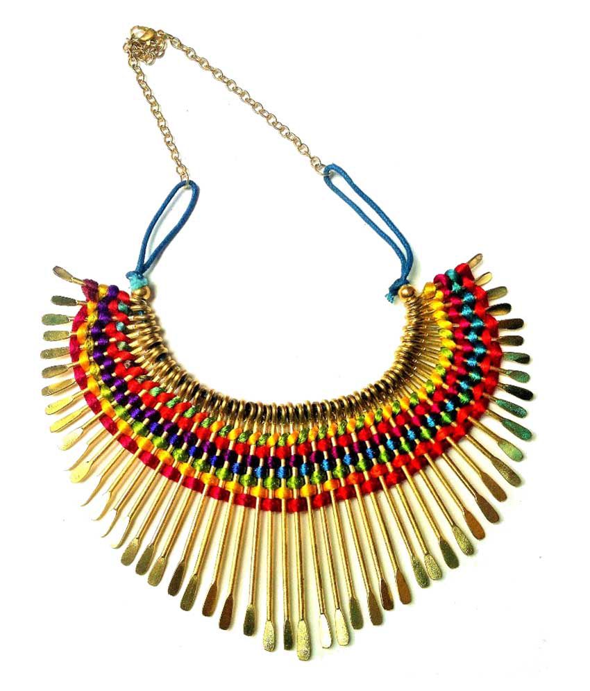 R J Artificial Jewellery Multicolour Contemporary Style Diva Necklace ...