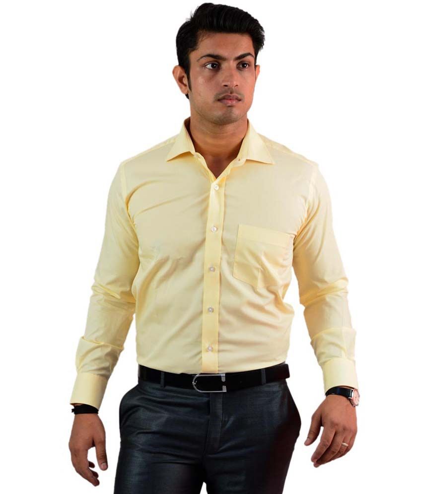Jarame Yellow Cotton Formal Shirts For Men - Buy Jarame Yellow Cotton ...
