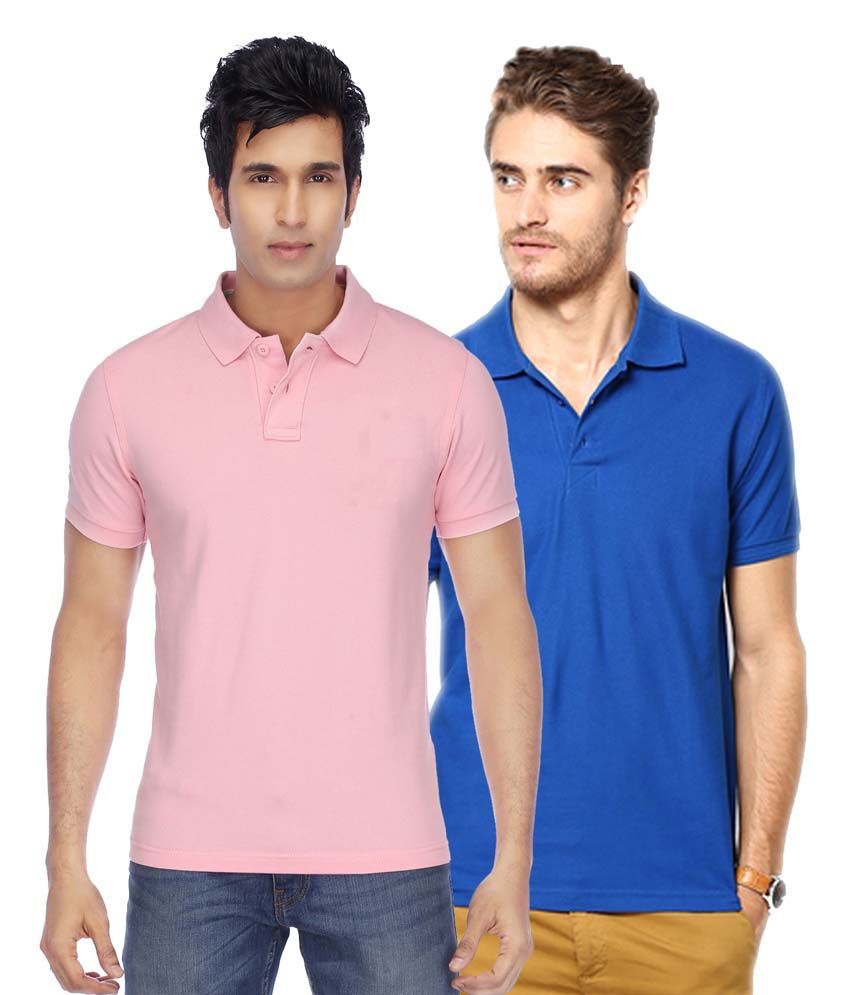     			Concepts Multicolor Cotton Blend Half Sleeve Basics Polo T-Shirts - Pack Of 2