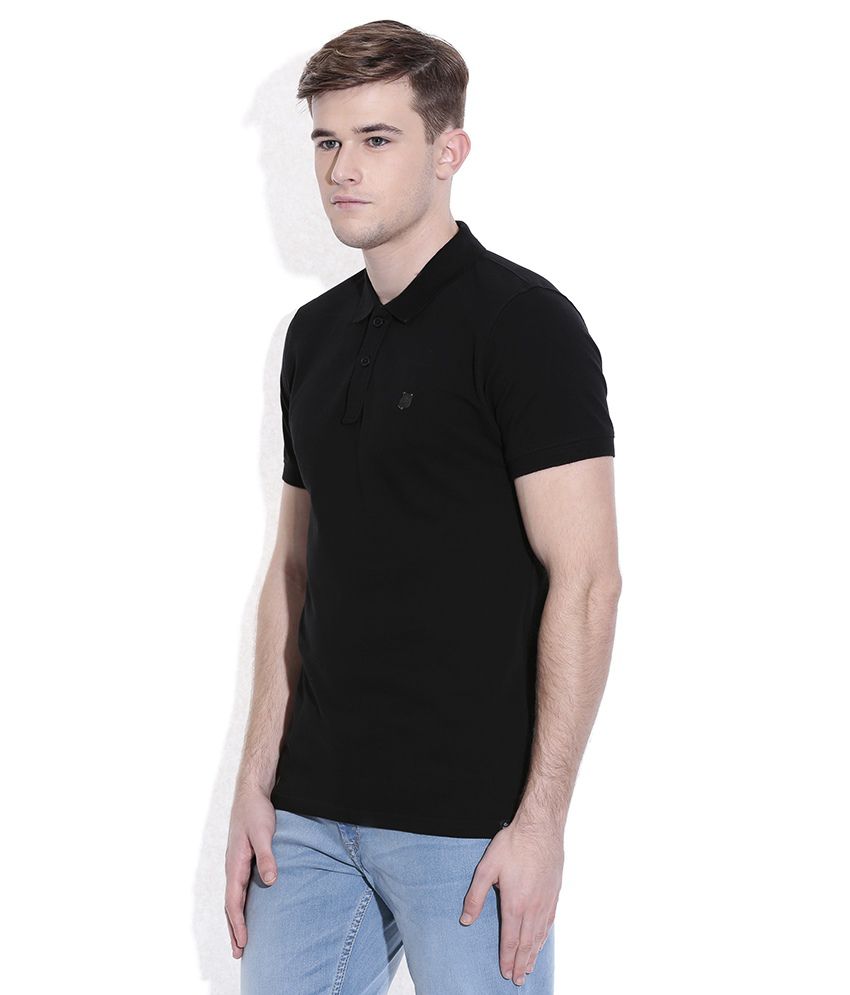 Lee Black Solid Polo T-Shirt - Buy Lee Black Solid Polo T-Shirt Online ...