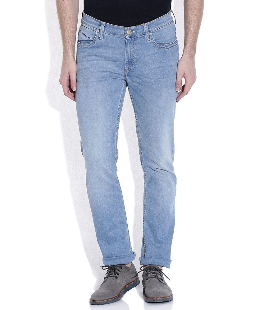 medium wash blue jeans