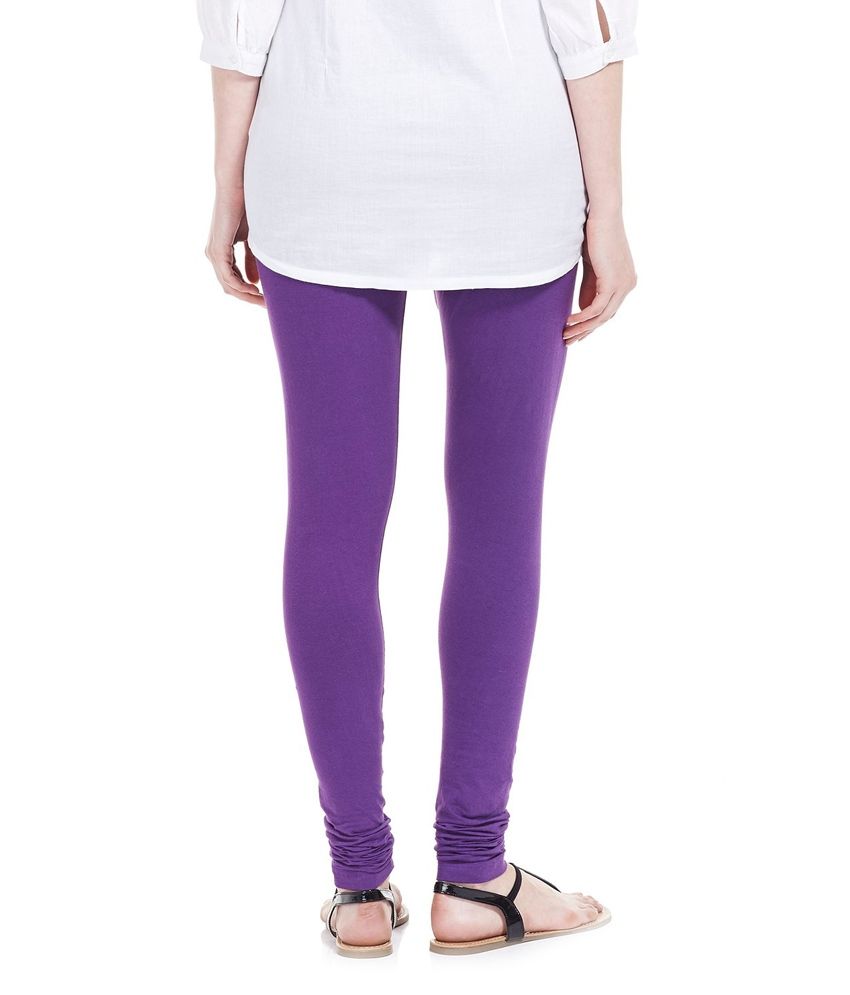 Vrundavan Purple Cotton Leggings Price in India Buy Vrundavan Purple