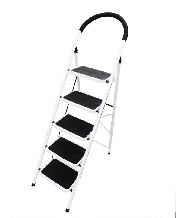 Xensa White Wide 5 Step Iron Ladder: Buy Xensa White Wide 5 Step Iron ...