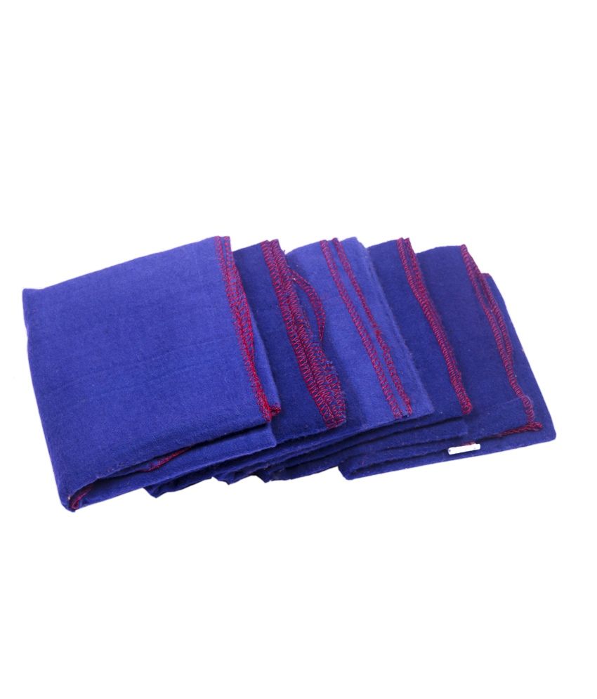 HomeStrap Blue Plain Cotton Flannel Duster Cloth Pack of 10 Buy