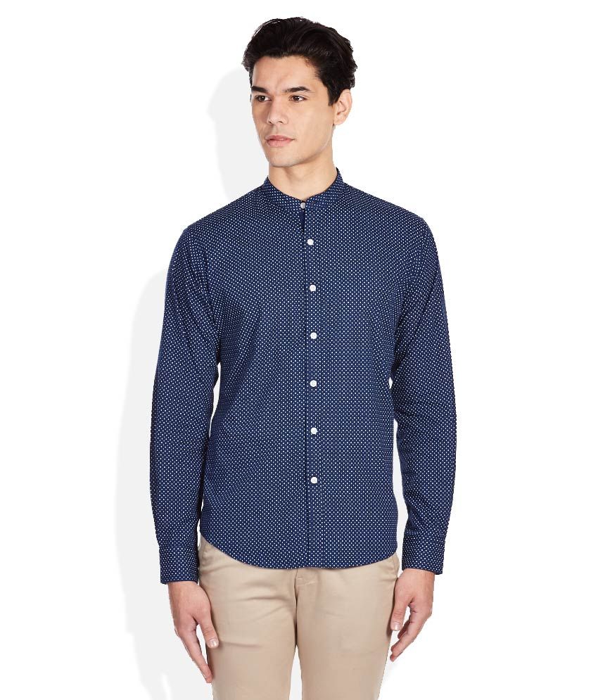 Wills Lifestyle Navy Slim Fit Shirt Buy Wills Lifestyle Navy Slim Fit