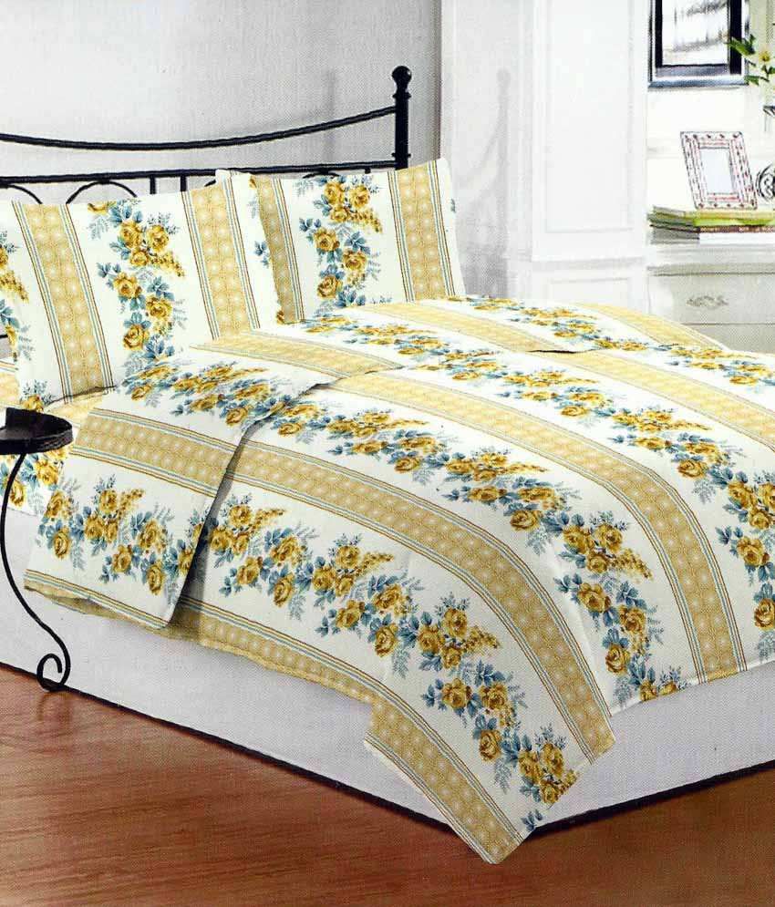 Bombay Dyeing Cotton Double Bed Sheet with 2 Pillow Covers Buy Bombay