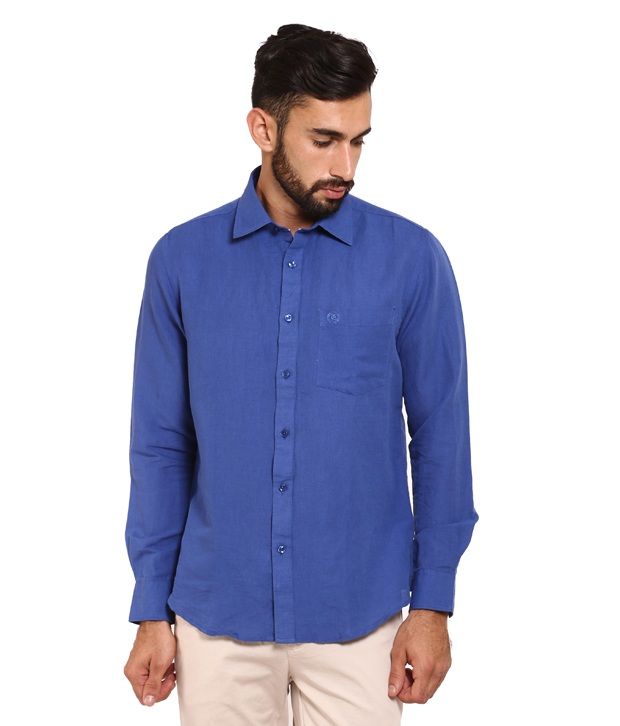 Classic Polo Blue Cotton Formal Shirt - Buy Classic Polo Blue Cotton ...