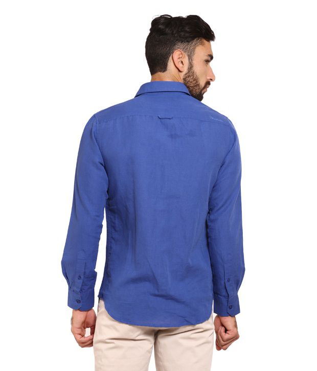 Classic Polo Blue Cotton Formal Shirt - Buy Classic Polo Blue Cotton ...