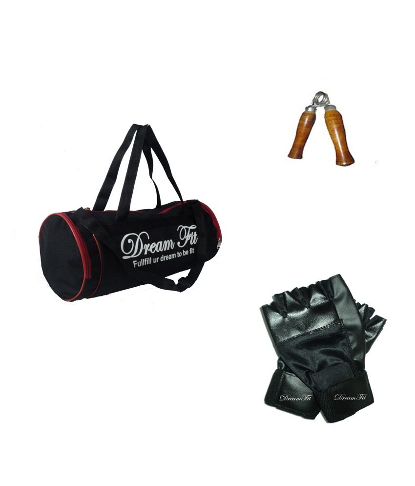 Dreamfit 52 Kg Home Gym Set with Straight Rod, 2 Dumbbell Rods, Gym Bag