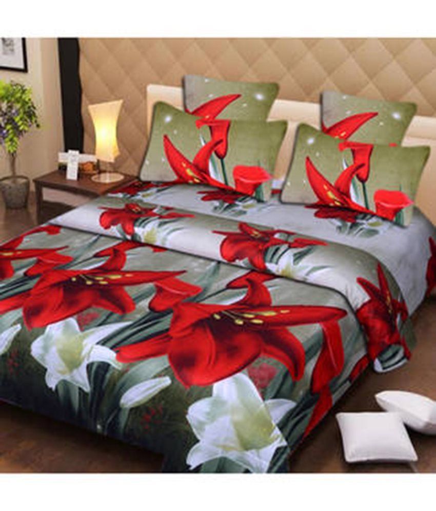 Glory Fab Multicolour Cotton Double Bedsheet With 2 Pillow Covers Buy